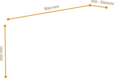 600 mm 100 - 600mm 200 mm