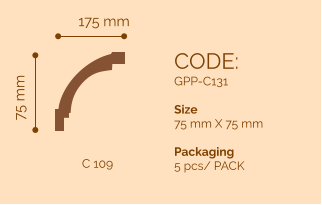 175 mm 75 mm C 109 CODE: GPP-C131  Size 75 mm X 75 mm  Packaging 5 pcs/ PACK