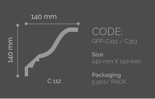 140 mm 140 mm C 112 CODE: GPP-C112 / C313  Size 140 mm X 140 mm  Packaging 5 pcs/ PACK