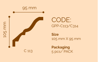 CODE: GPP-C113/C314  Size 105 mm X 95 mm  Packaging 5 pcs/ PACK 95 mm 105 mm C 113
