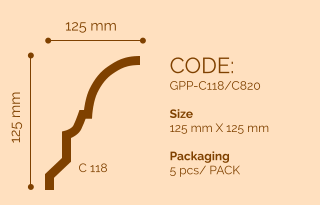 CODE: GPP-C118/C820  Size 125 mm X 125 mm  Packaging 5 pcs/ PACK 125 mm 125 mm C 118