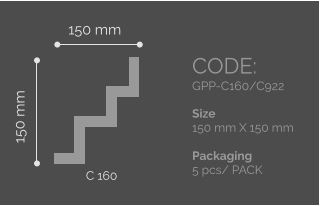150 mm C 160 CODE: GPP-C160/C922  Size 150 mm X 150 mm  Packaging 5 pcs/ PACK 150 mm