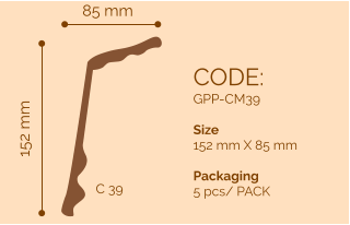 85 mm 152 mm C 39 CODE: GPP-CM39  Size 152 mm X 85 mm  Packaging 5 pcs/ PACK