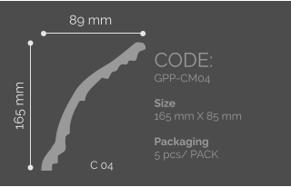 89 mm 165 mm C 04 CODE: GPP-CM04  Size 165 mm X 85 mm  Packaging 5 pcs/ PACK